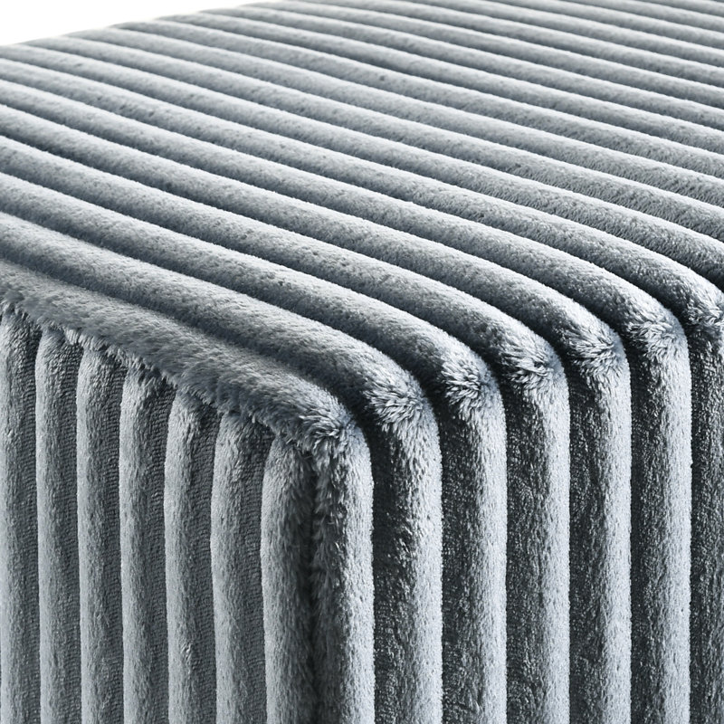 Banc rembourré en velours côtelé