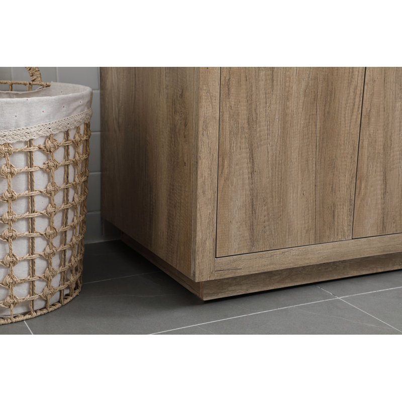 Broadlands 42'' Single Bathroom Vanity with Engineered Marble Top, Natural Oak