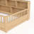 Full Size Wooden Floor Bed With Extra-High Safety Guardrails, Side Storage Decorative Function-887469268-887469265