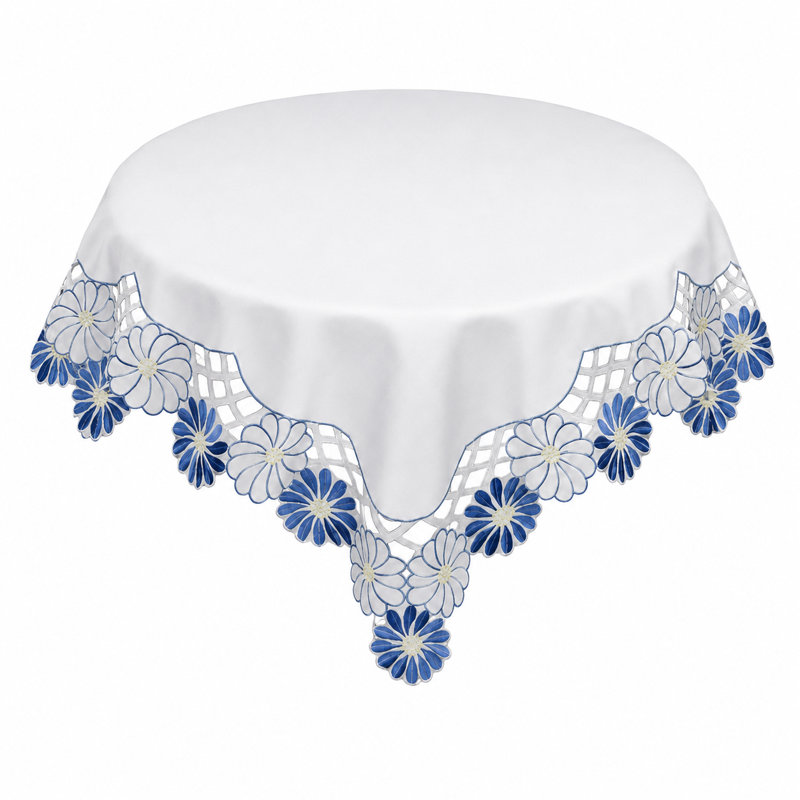 Surmatelas de table à fleurs brodées Weidler, Bleu