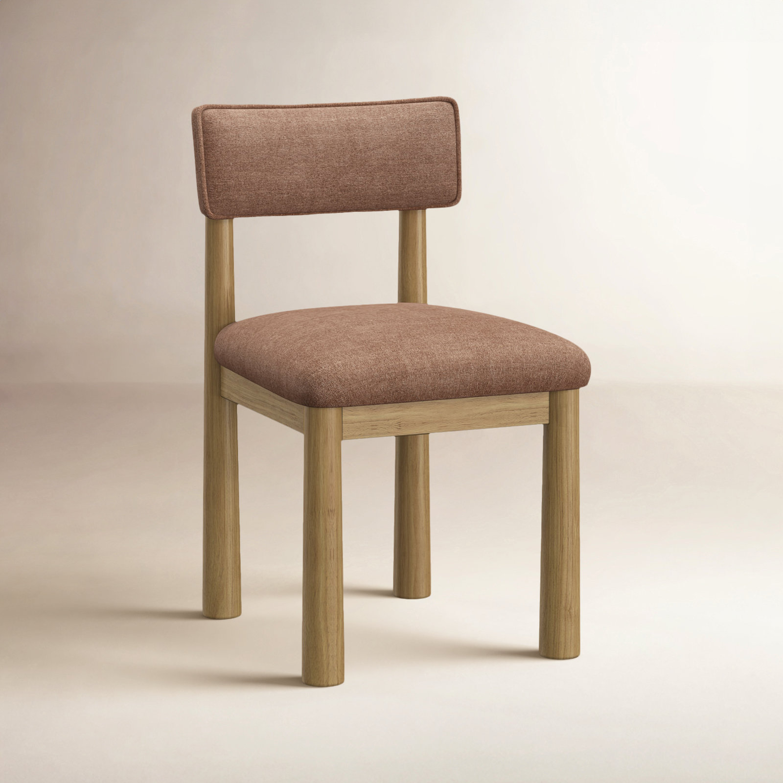 Mira Dining Chair, Oak Frame/Clay Upholstery