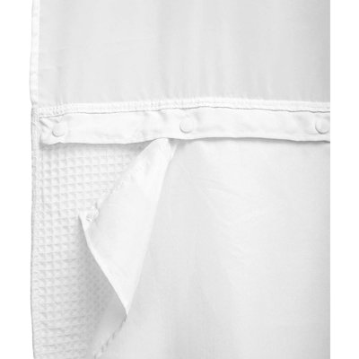 White Snap-In Shower Curtain Replacement Liner – Water Repellent Fabric Inner Liner with Bottom Magnets, Removable, Machine Washable Hotel Style