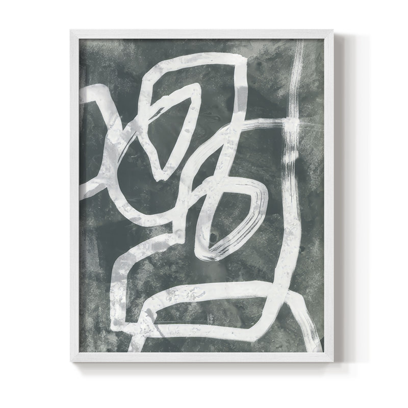 «Chalk Line I», reproduction encadrée - bois massif, H 11 po x l 9 po, Blanc
