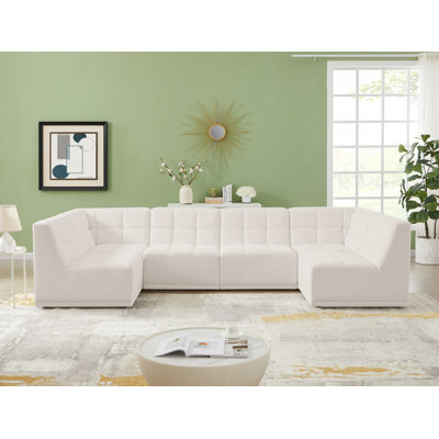 Hildick Velvet U-Shaped Sectional Symmetrical