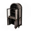 Grand garde-manger arqué cannelé de 71 po avec tablettes réglables, rangement élégant avec tiroir caché et porte vitrée pour la cuisine, le salon, la salle à manger, noir