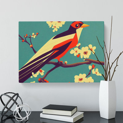 Electrifying Bird Abstract - Wrapped Canvas