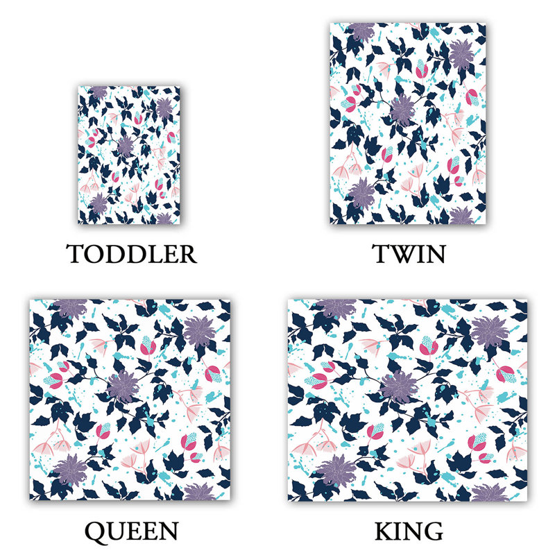 Ensemble de housse de couette fleurs splash, 1 housse simple + 1 taie standard
