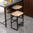 Set Of 2 Water Hyacinth Woven Bar Stools For Kitchen Counter Water Hyacinth Grass Backless Barstools With Footrest (Water Hyacinth Backless)
