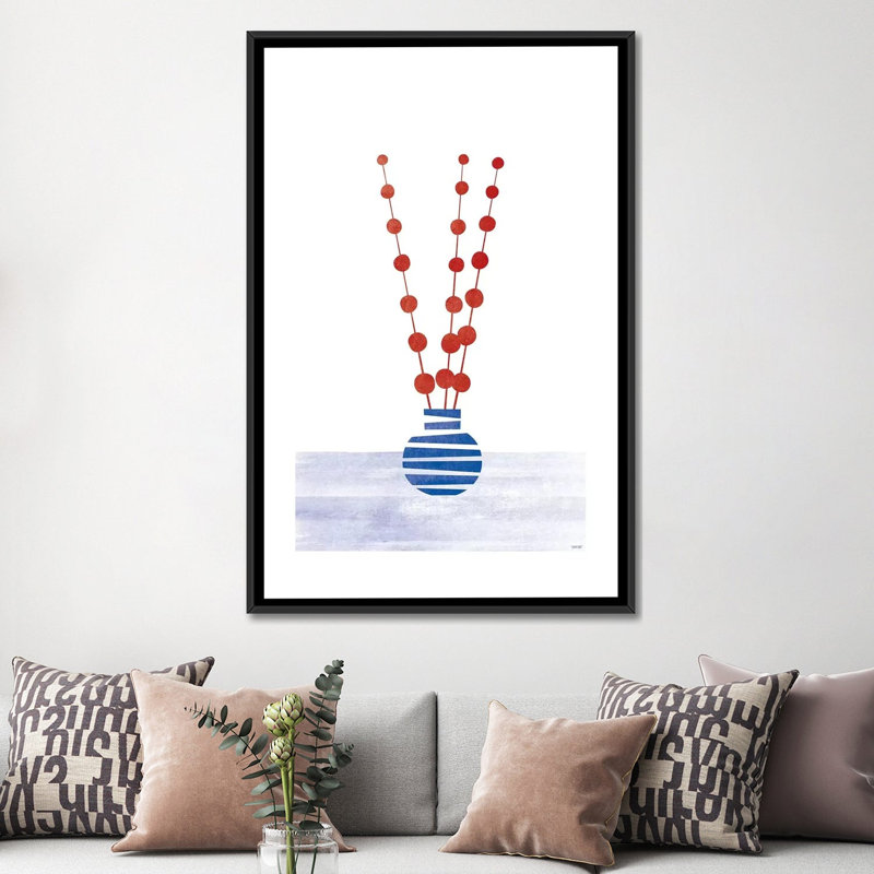 «Flowers V» par TomasDesign - reproduction sur toile tendue, Toile avec cadre noir, H 48 po x l 32 po x P 1,5 po