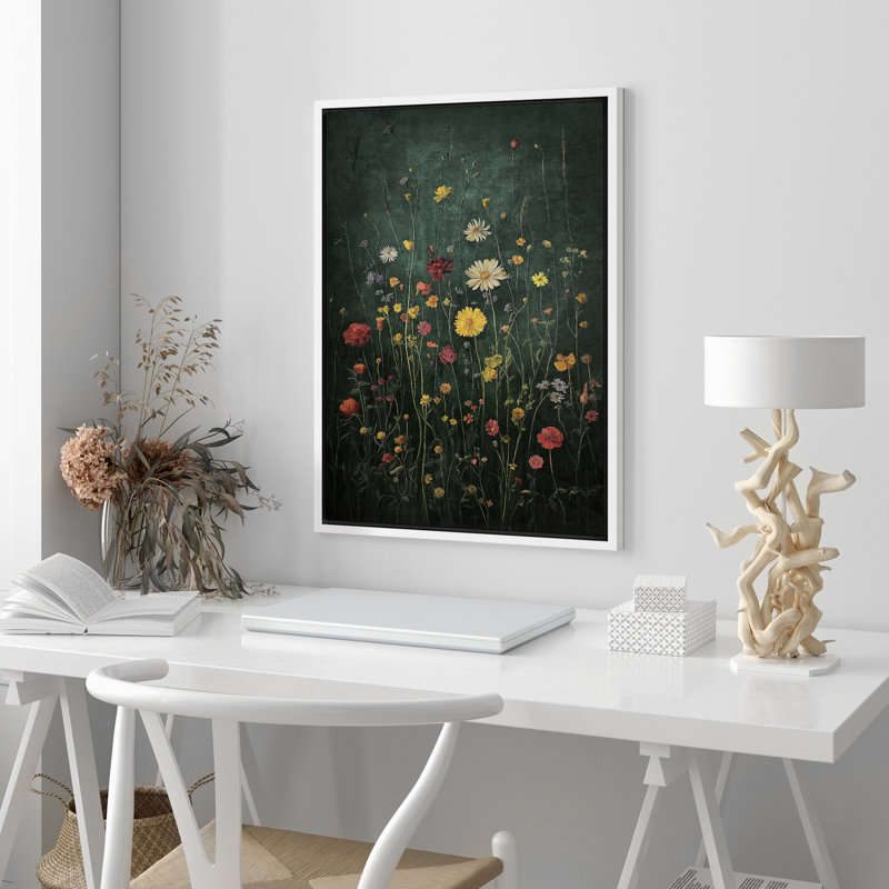 Impression sur toile encadrée Moody, Blanc, H 24 po x l 16 po