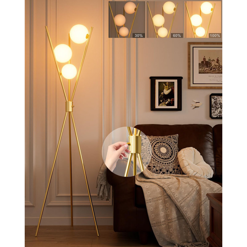 Lampe trépied sphérique