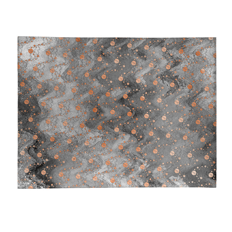 Chenille Polka Dots Indoor Rug, Rectangle 9' x 12'