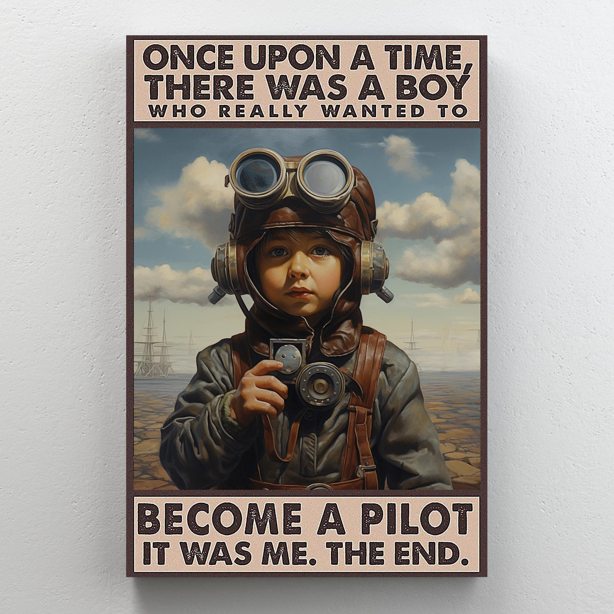 Who Really Wanted to Become A Pilot On Canvas Graphic Art Trinx Size: 36 H x 24 W x 1.25 D