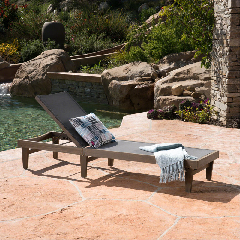 CHAISE LOUNGE - DARK GREY MESH