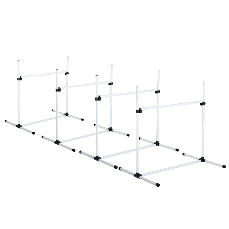 White Adjustable Height Dog Agility Jump Bar Set