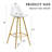 Breion Modern Transparent Bar Stools with Faux Leather Seat and Metal Legs ( Set of 2)-1957520440