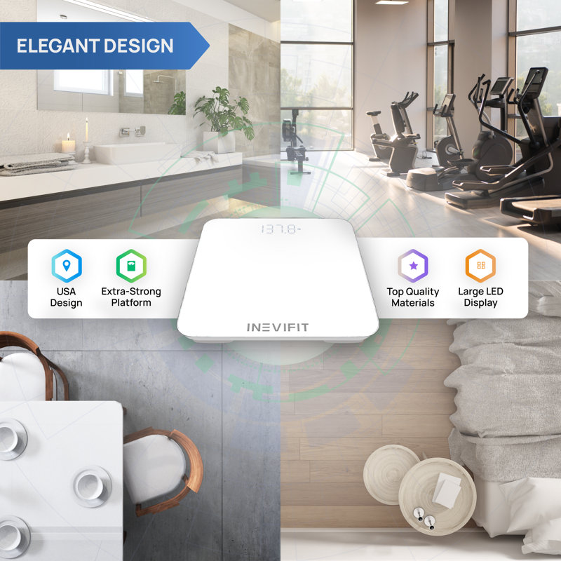 INEVIFIT Smart Digital Bathroom Scale, White