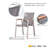Mikilah 4 - Person Metal Patio Dining Set with Rectangular Table-192996888