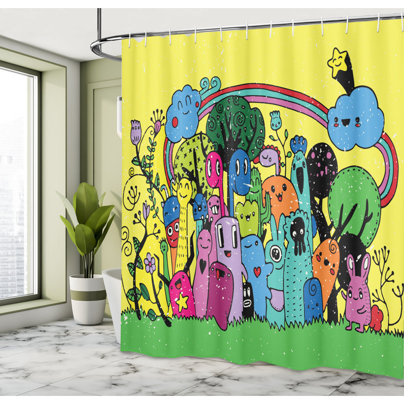 Shower Curtain with Hooks Included, 84"H x 69"W