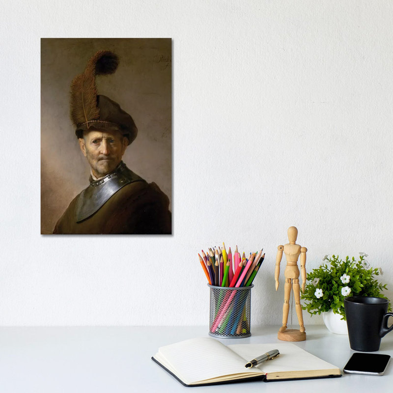 An Old Man In Military Costume , C.1630 by Rembrandt Van Rijn - Wrapped Canvas Gallery-Wrapped Canvas Giclée