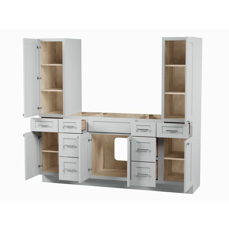 Meuble-lavabo simple 78 po Disar, Gris