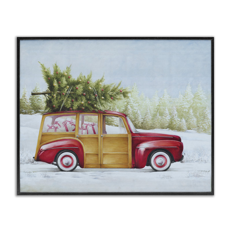 «Holiday Fun», art de la giclée par White Ladder, H 11 po x l 14 po, Giclée encadrée noir minuit