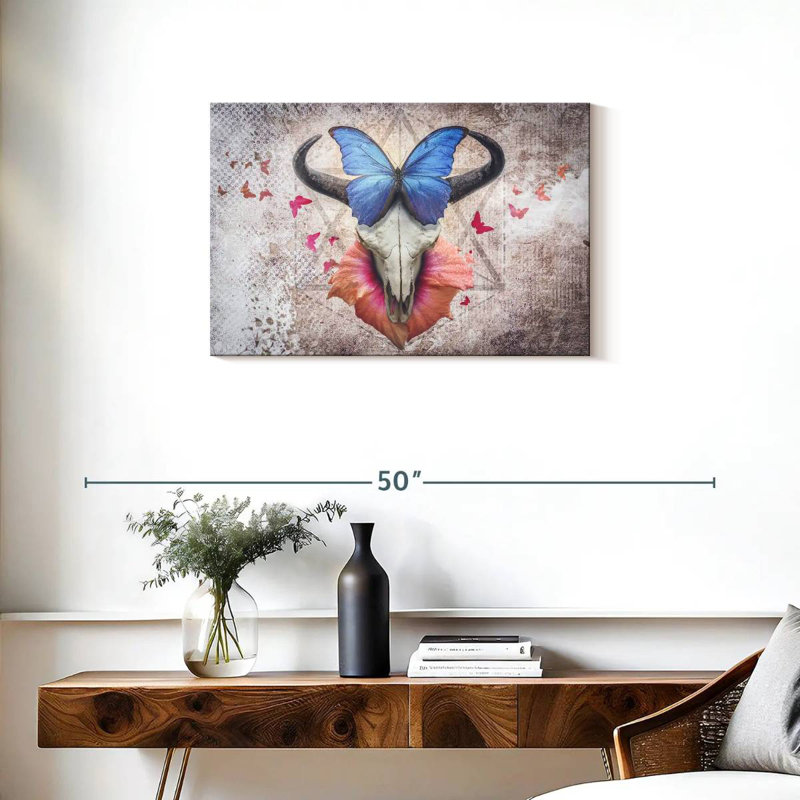 Tête de mort papillon Kerner, H 20 po x l 30 po
