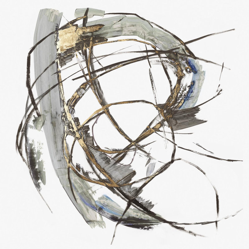 «Gestural Gold I», reproduction d'art sur toile géante, H 72 po x l 72 po x P 1,5 po