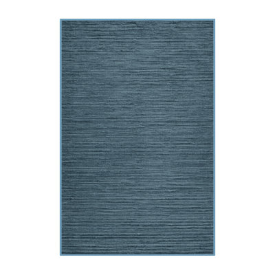 Tapis bleu uni lavable à la machine