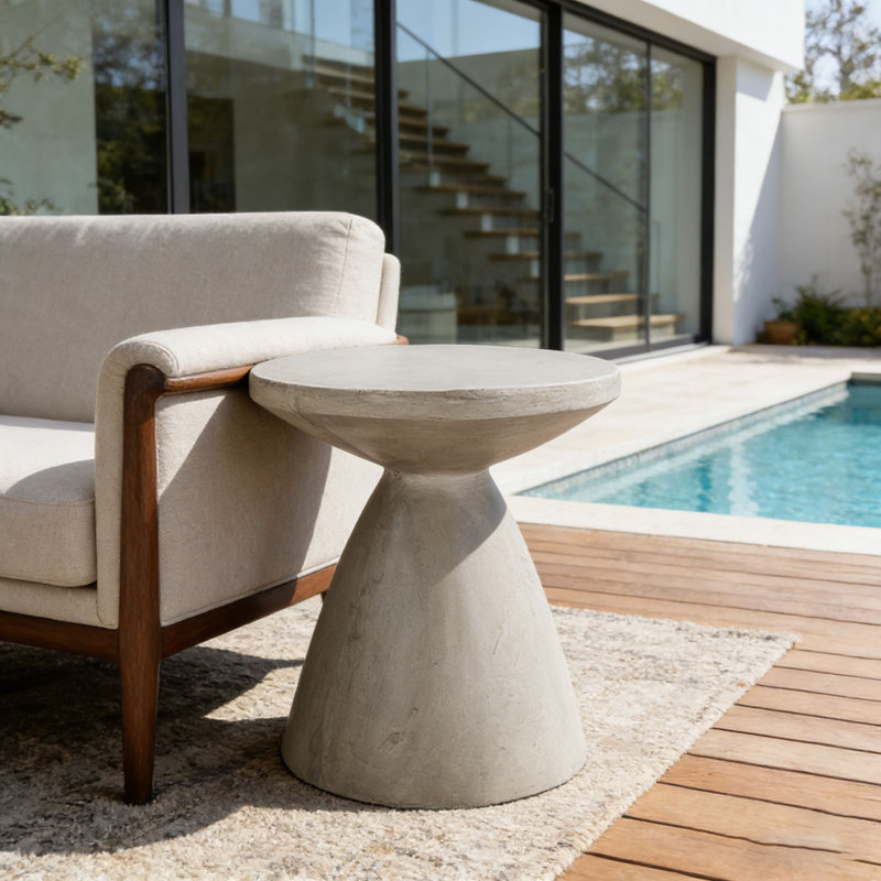 Outdoor LightWeight Concrete Side Table