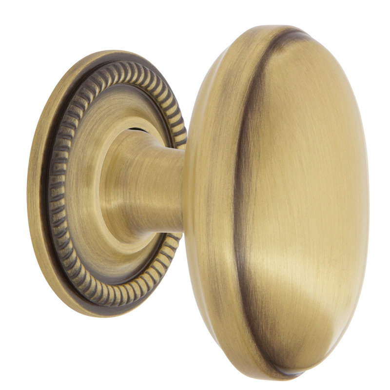 Homestead 1 3/4" Length Oval Knob, Antique Brass