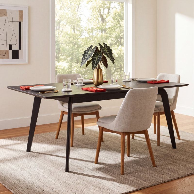 Yolanda 83" Extendable Dining Table, Black