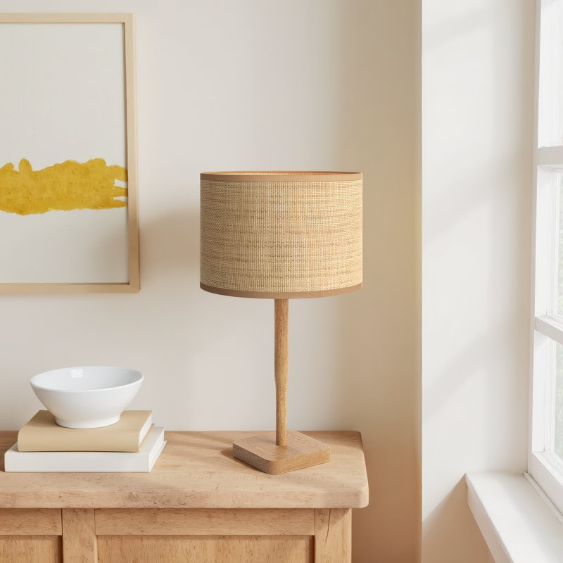 Phipps Solid Wood Table Lamp, Natural, Natural/Beige