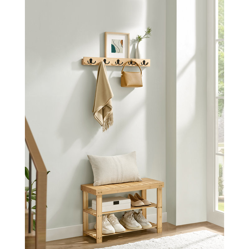 Mairead Hall Tree 75cm Wide with Bench and Shoe Storage, Beige