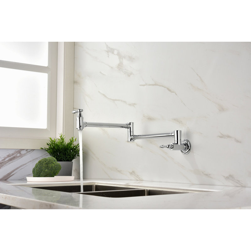 Robinet remplisseur de pot mural, Chrome chrome