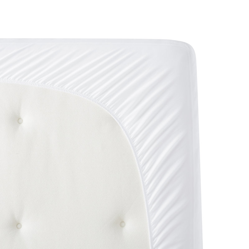 Twin White Cotton Sateen Sweat-Wicking Mattress Topper