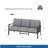 70” All-Weather Metal 3-Seat Patio Sofa, Khaki Frame With Gray Cushions-766461323