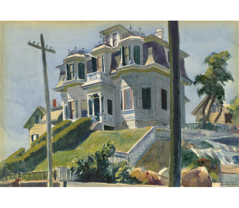 «Haskell's House» par Edward Hopper - Art mural sur toile tendue avec châssis, H 18 po x l 14 po