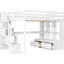 Lit mezzanine avec bureau, tablettes, 2 tiroirs spacieux et escalier de rangement fonctionnel fiable