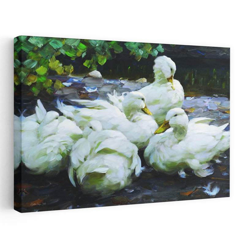 Art contemporain contemporain avec canard abstrait, H 16 po x l 24 po