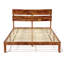 Base de lit grand en bois avec tête de lit, base de lit en bois d'acacia massif avec support en lattes de bois