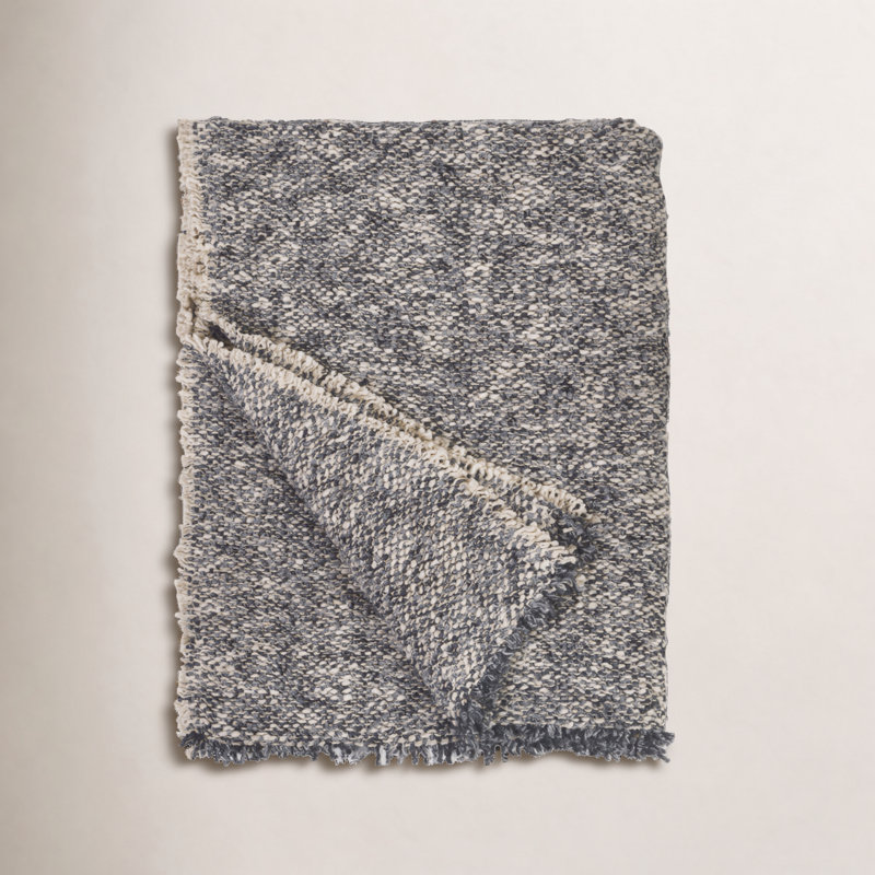 Brentwood Hand Woven Throw Blanket, Steel Blue