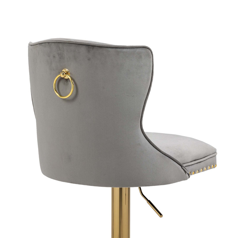 Tabouret de bar réglable en hauteur Emilijana, Gris