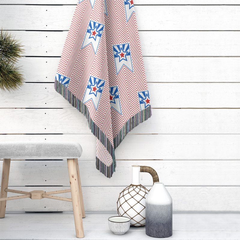 Hand Woven Throw Blanket, 80" W x 60" L