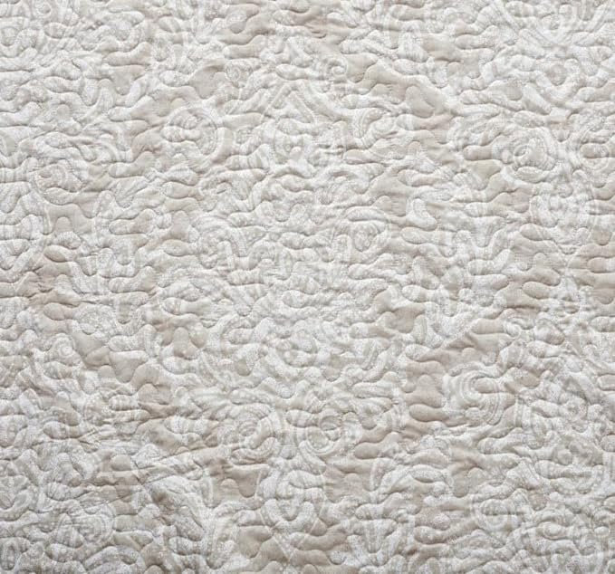 Andrena Bedspread with Pillow Shams Included, Single Bedspread + 1 Standard Pillow Sham, Beige, Damask