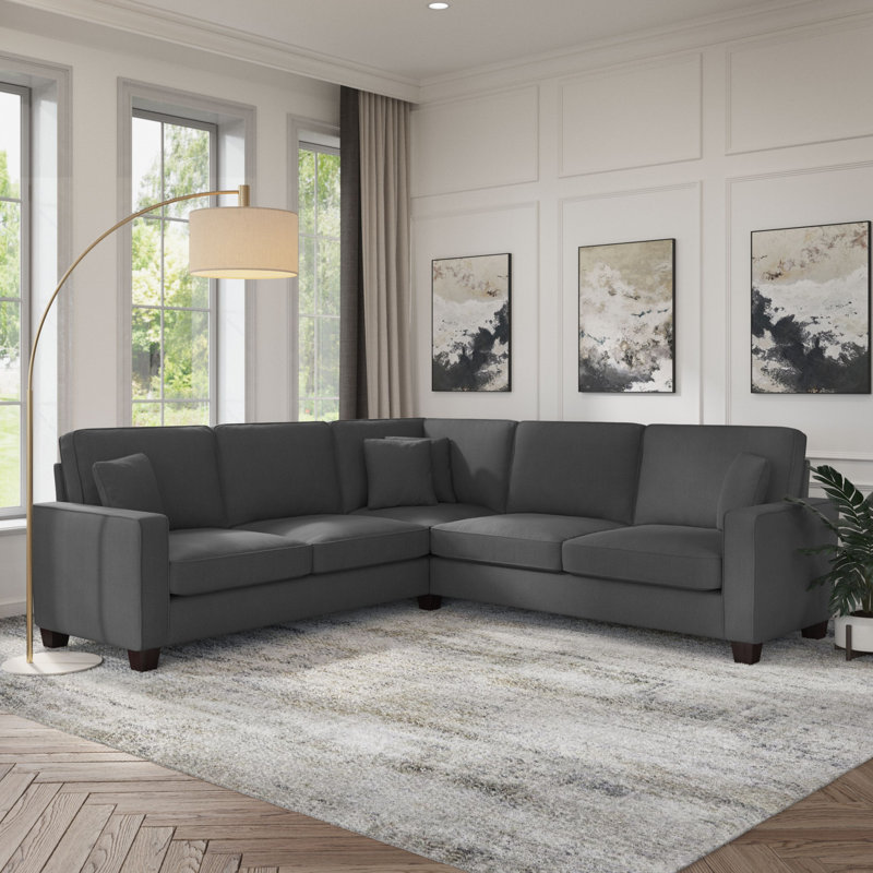 Canapé modulaire Alitza, Gris anthracite, H 35,74 po x l 99 po x P 99 po