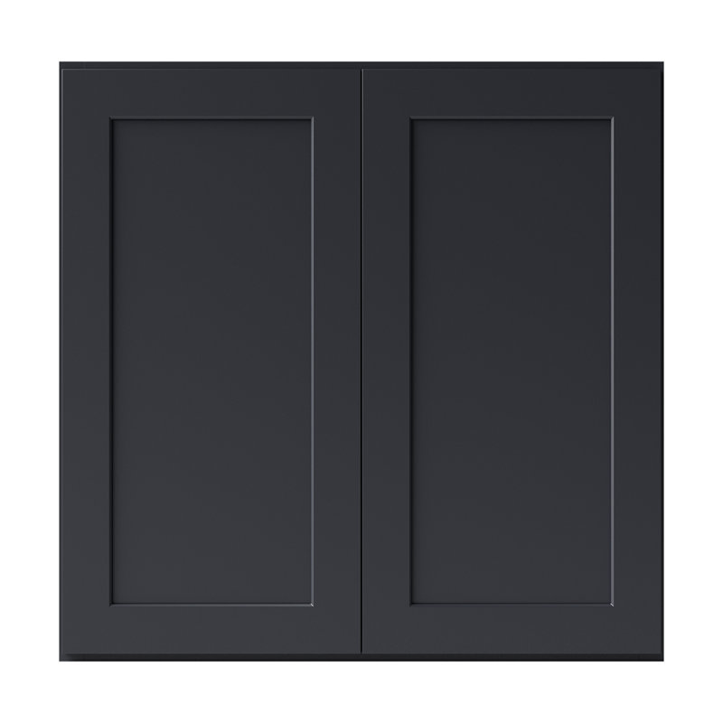 Armoire de cuisine en bois massif prête à assembler, H 36 po x l 36 po x P 12 po, Noir Shaker