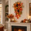 Guirlande lumineuse d'automne en forme de larme de 76 cm (30 po) avec citrouilles, feuilles d'érable et pommes de pin