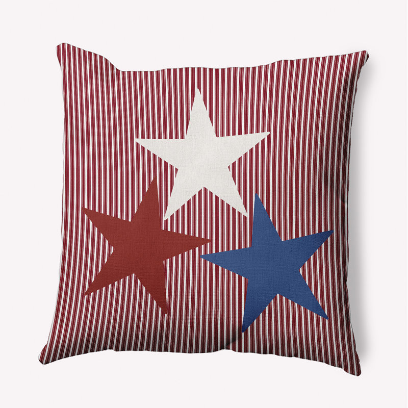 Funky Junky Geometric Reversible Throw Pillow, 18"H x 18"W, Red Geometric