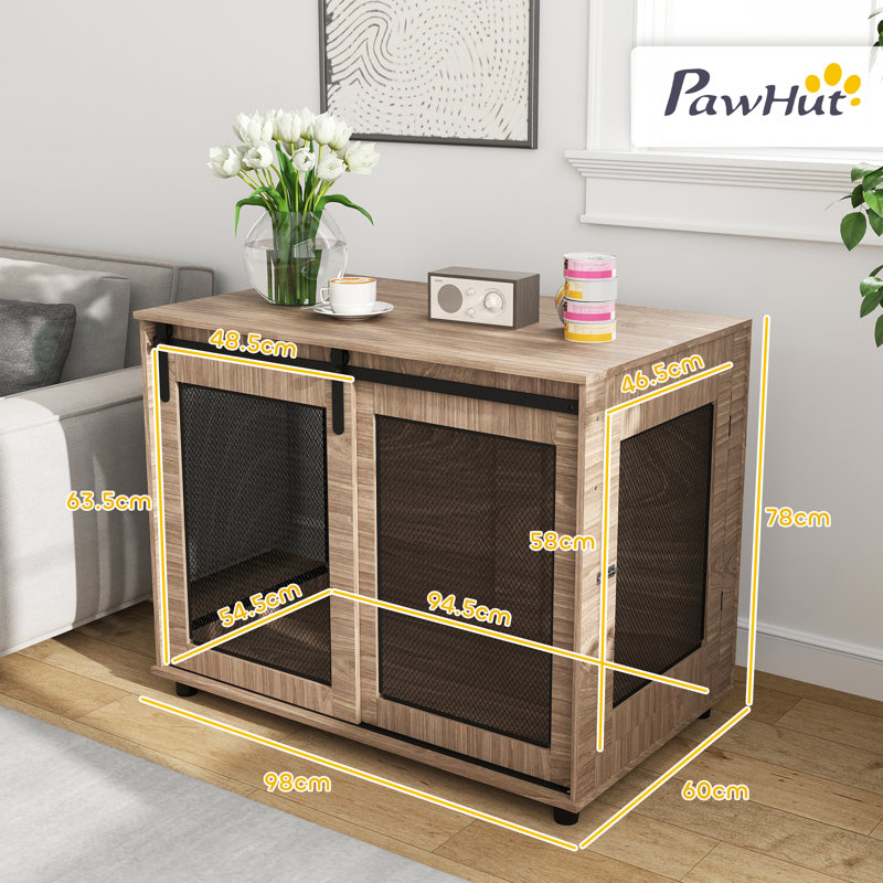 Furniture Style Crate with 2 Doors, 78cm H x 98cm W x 60cm D